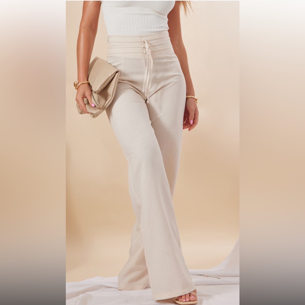 Linen pants stone color